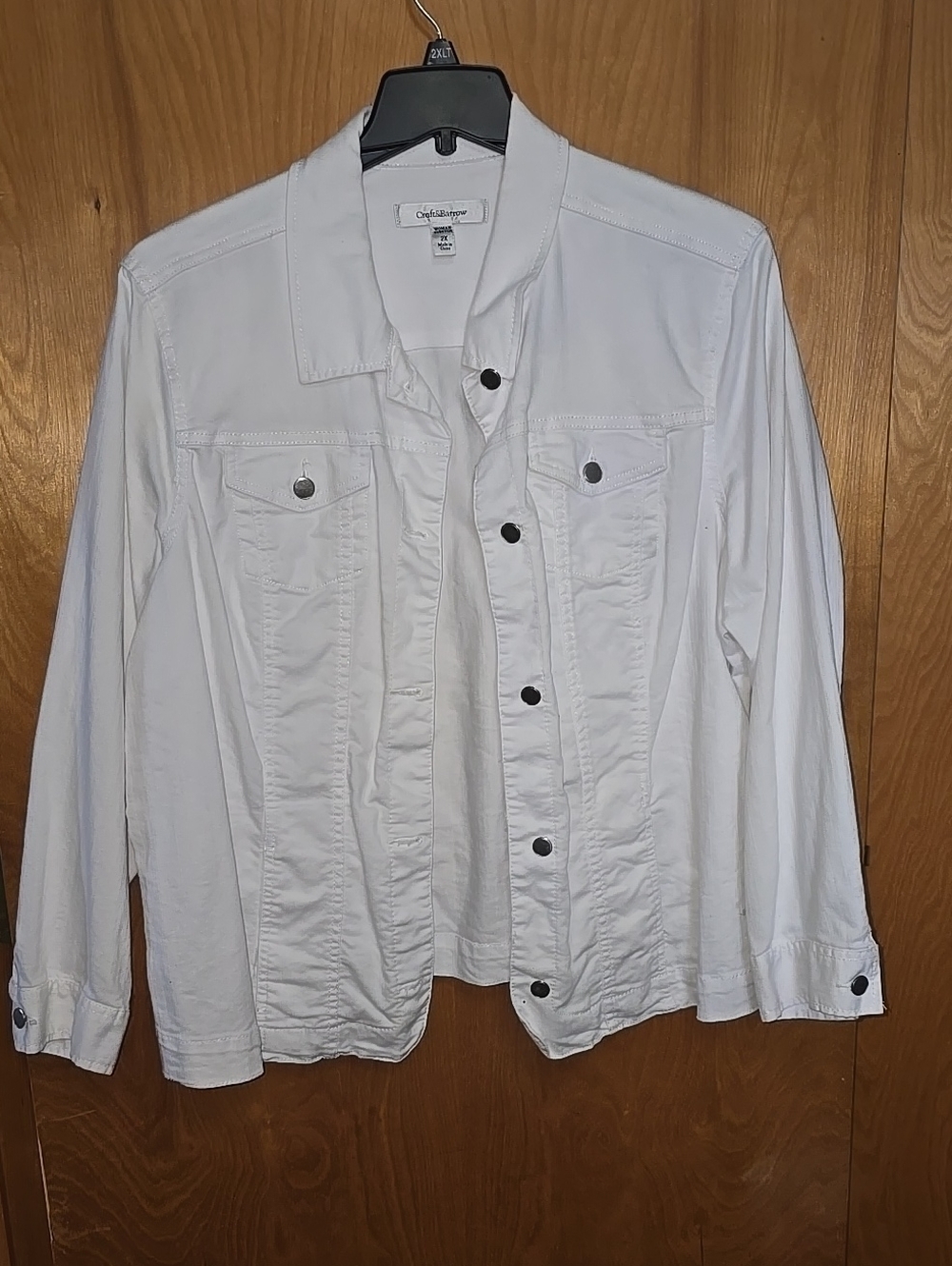 Croft & Barrow White Button-Front Jean Jacket
